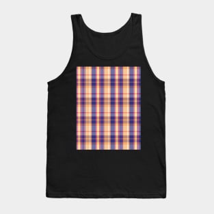 Sunset and Sunrise Aesthetic Conall 1 Hand Drawn Textured Plaid Pattern Tank Top